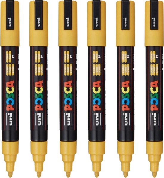 Verfstift posca pc5m m oker | 6 stuks