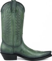 Mayura Boots 1920 Groen/ Spitse Cowboy Western Line Dance Dames Heren Laarzen Schuine Hak Echt Leer Maat EU 39