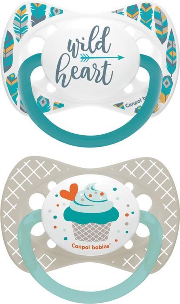 Goedkoopste Canpol Wild heart fopspenen 2 st. set 0-6 maanden