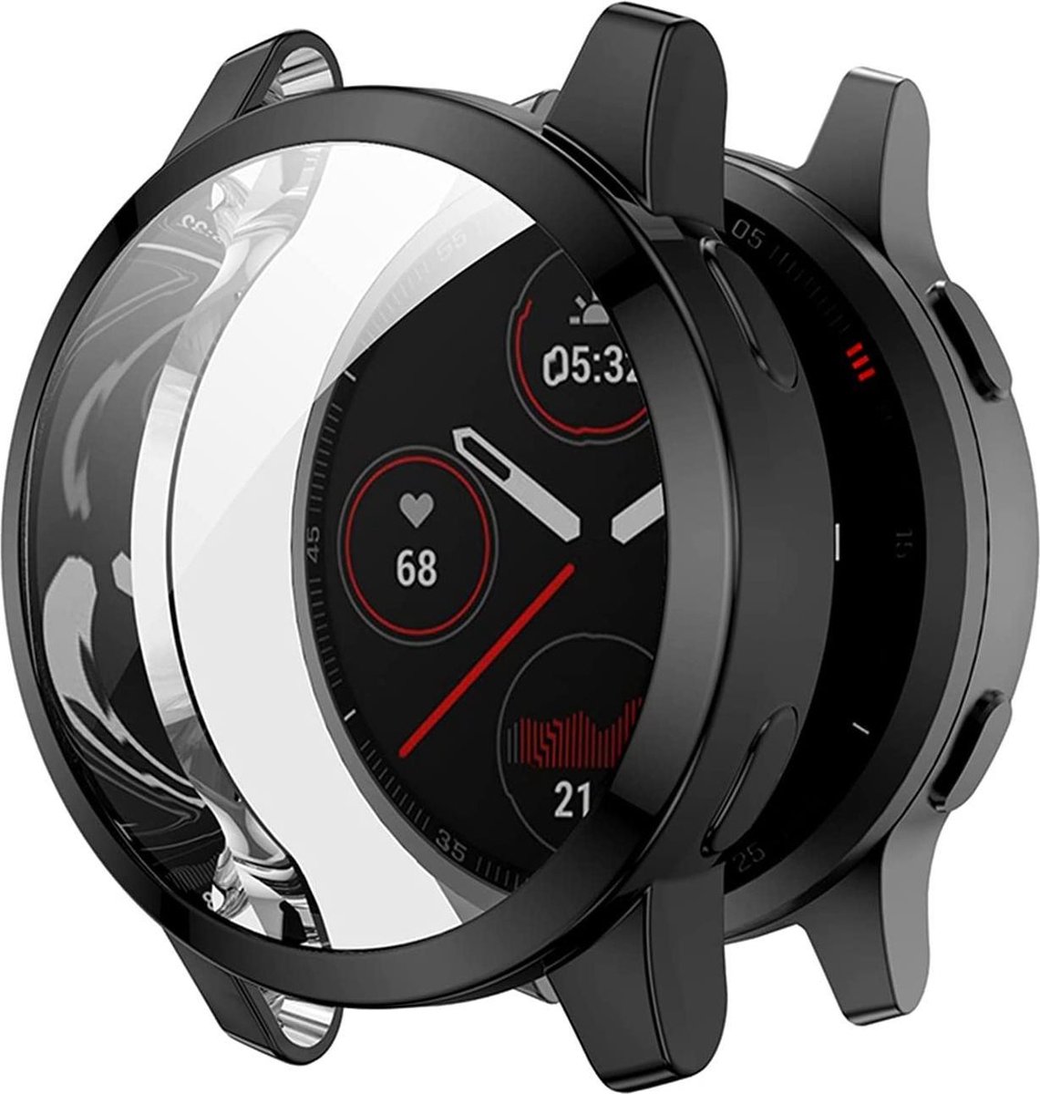 Case geschikt voor Garmin Vivoactive 4 / Venu 2 - 45mm - Zwart- Siliconen