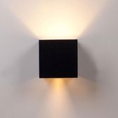 Wandlamp – kubus lamp – Buitenlamp- voor binnen en buiten – zwart – industrieel – led lamp – 10×10 cm – 12 watt - CPKG