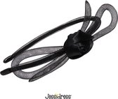 Jessidress® Diademen Dames Hoofdband Chique Haar diadeem Feestelijke Haarband met strikje - Zwart