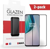 2-pack BMAX geschikt voor OnePlus Nord N10 Glazen Screenprotector - Full Cover gehard glas - Beschermglas - Tempered Glass - Glasplaatje - Zwart