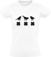 Three Little Birds | Dames T-shirt | Wit | Ajax | Bob Marley | Rastafari | Everything is gonna be alright | Vrijheid | Grappig | Cadeau