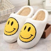 Sloffen Pantoffels Slippers Smiley Adult Wit