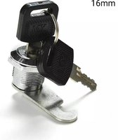 Cilinder Locker slot - 16mm | Brievenbus slot - Meubel slot - Lade slot - 2 sleutels