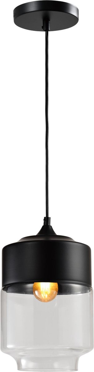 QUVIO Hanglamp langwerpig glas zwart - QUV5102L-BLACK