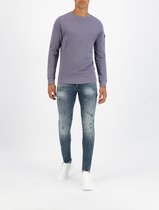 Purewhite -  Heren Regular Fit   Sweater  - Paars - Maat XS