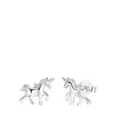 Zilveren kinderoorknoppen unicorn