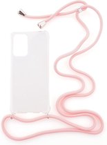 Shop4 - Samsung Galaxy A52s 5G Hoesje - Zachte Back Case TPU Siliconen met Koord Roze
