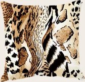 set van 2 kussenhoezen dierenlook 45 x 45 cm