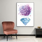 Poster Flower Diamond Violet - Papier - Meerdere Afmetingen & Prijzen | Wanddecoratie - Interieur - Art - Wonen - Schilderij - Kunst