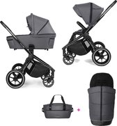 Quick 3.0 Kinderwagen Inclusief reiswieg - wandelwageninzet - regenhoes- muggennet Graphite