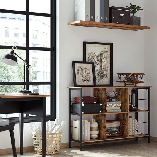 VASAGLE boekenkast met 6 vakken, staande plank, open, opbergrek, voor  kantoor,... | bol.com