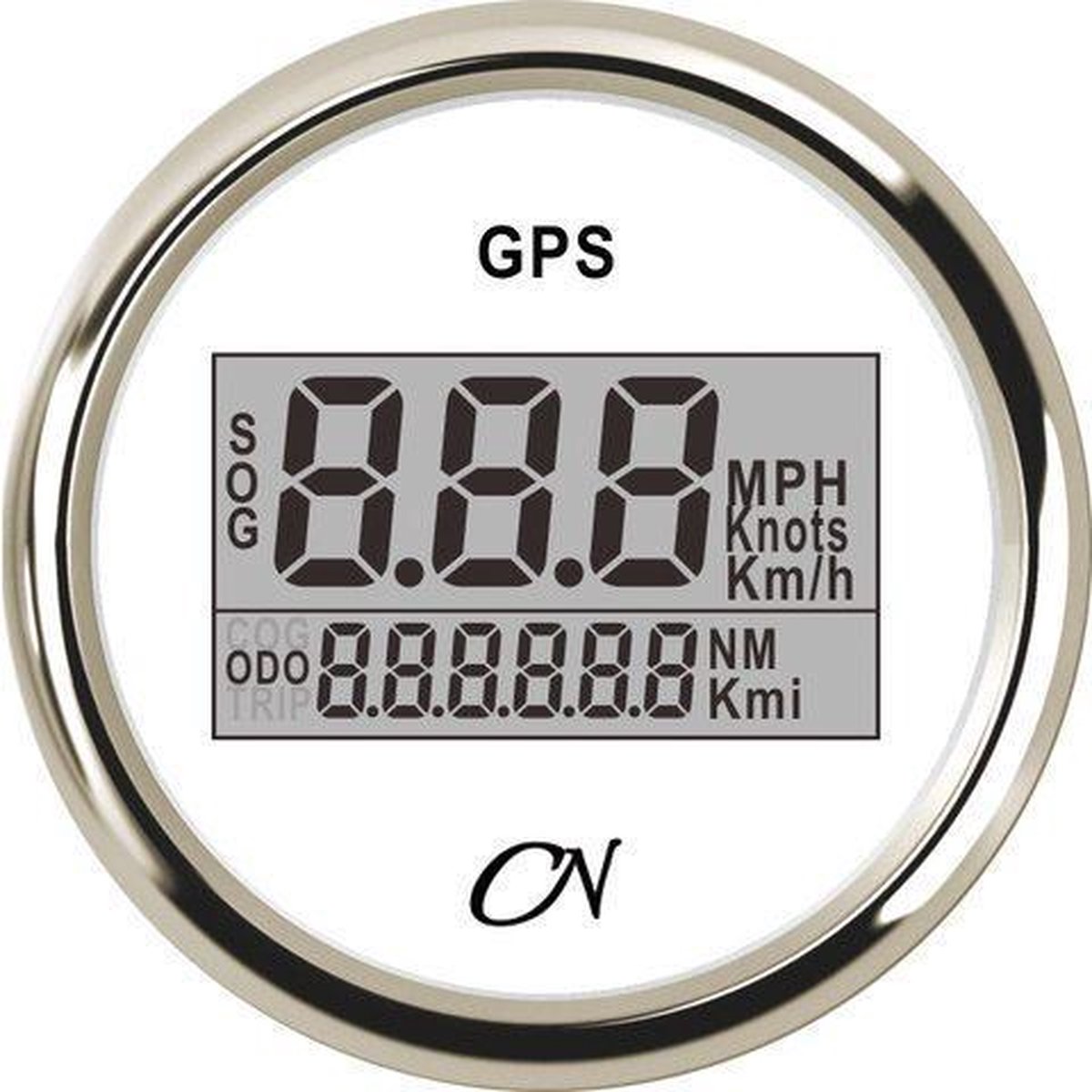 CN witte GPS Snelheidsmeter Ø52mm inclusief GPS-Antenne