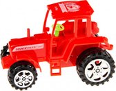 tractor jongens 8 x 6 cm rood