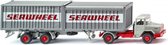 miniatuurauto Magirus Deutz container truck 1:87 grijs