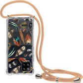 Casetastic Samsung Galaxy A42 (2020) 5G Hoesje met koord - Lanyard Case - Feathers Multi Print