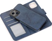 Apple iPhone 13 Mini Hoesje - Mobigear - Wallet2 Serie - Kunstlederen Bookcase / 2in1 Case - Blauw - Hoesje Geschikt Voor Apple iPhone 13 Mini