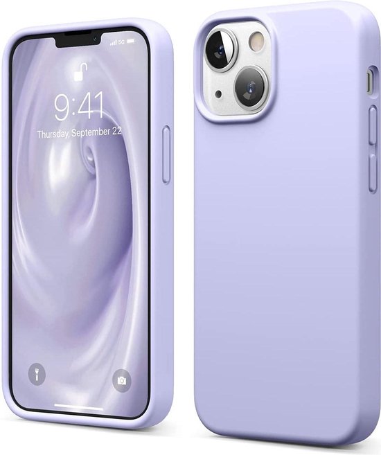 Coque Apple iPhone 13 Violet & 2 Pièces Protecteur d'écran en Verres Intimité - Coque Arrière en Siliconen