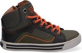 Braqeez Dylan Day Jongens Hoge Sneakers - Groen/Oranje - Leer - Veters