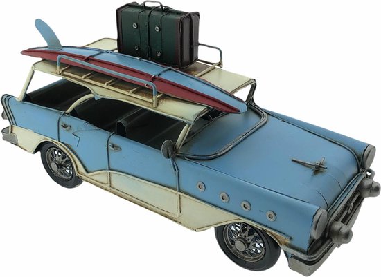 vintage - Amerikaanse - stationwagen - USA 32x14x17 cm - blikken auto - jaren 50 - blik