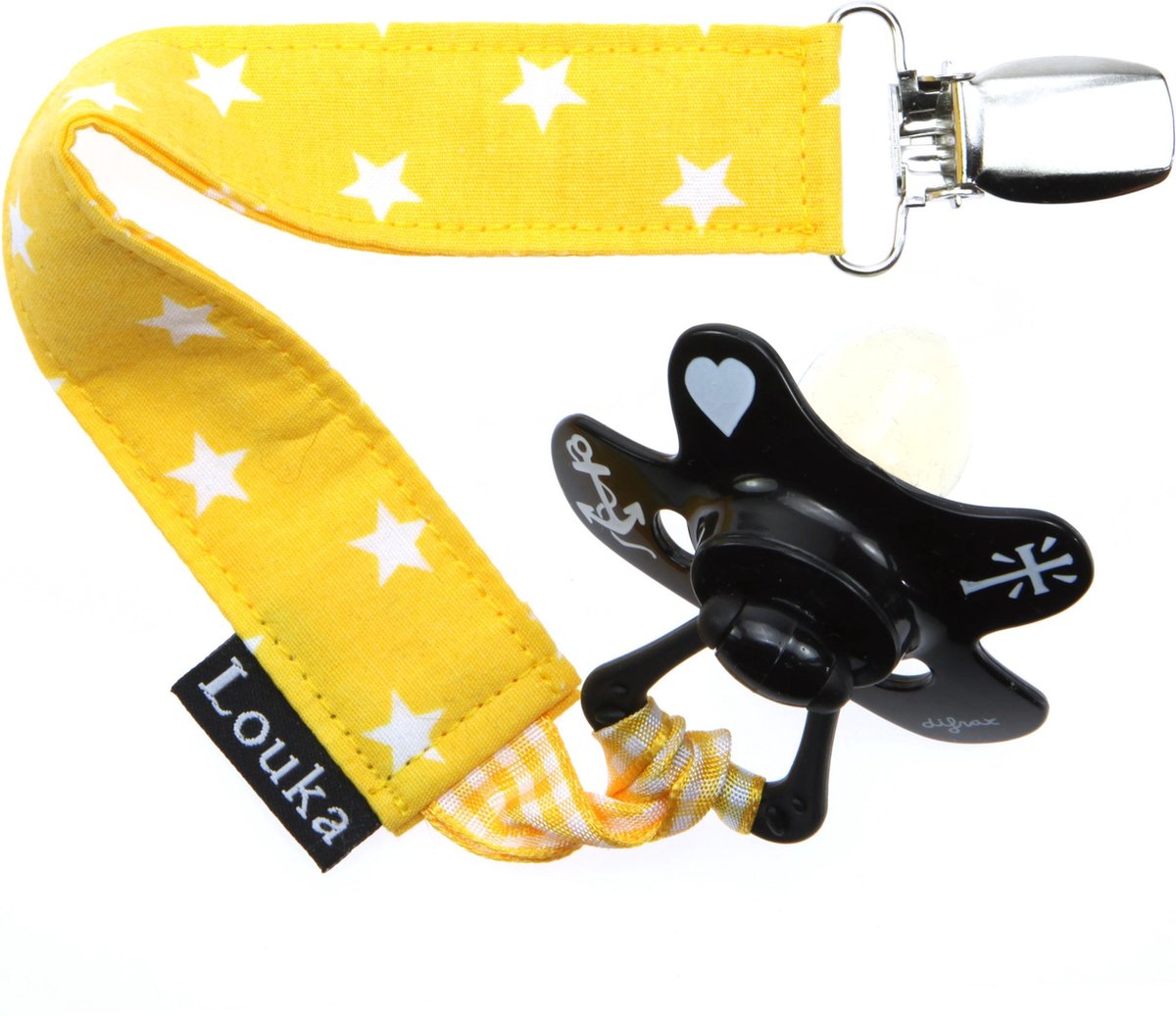 Goedkoopste Louka Speenkoord geel met witte ster - speenketting