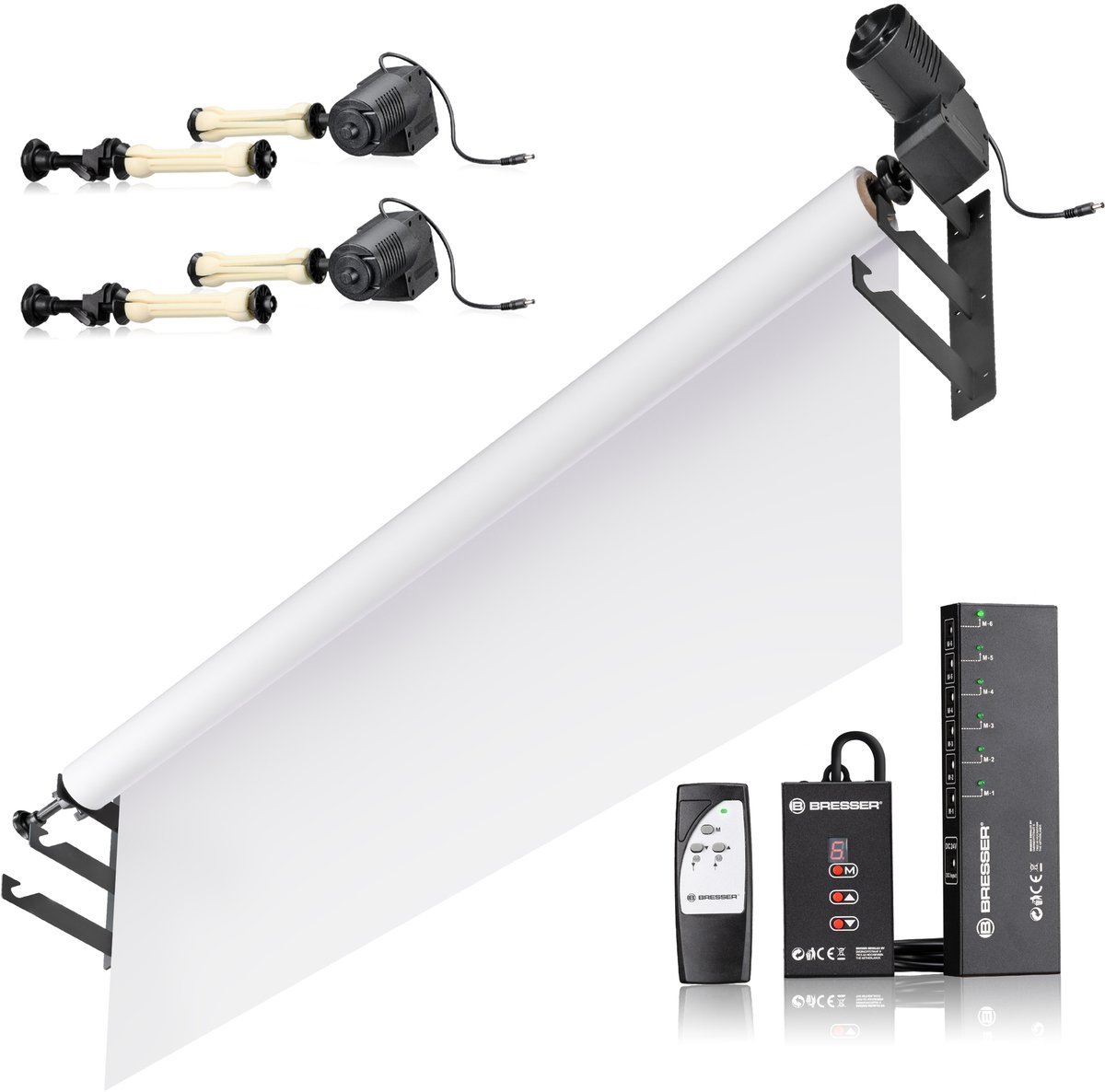 Bresser Electrisch Achtergrondsysteem - 3x Achtergrondrol - Draadloos