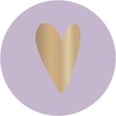 Sluitsticker - Sluitzegel Gouden Hart Glans | Lila – Goud | Bedankje – Envelop | Hart - Hartje | Chique | Envelop stickers | Cadeau – Gift – Cadeauzakje – Traktatie | Chique inpakken | DH Collection