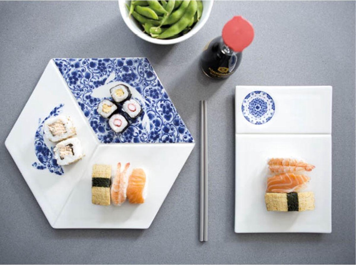 Concessie schaduw bespotten Sushi servies - set van 5 - Royal Delft - sushi borden - sushi schaal -  sushi set -... | bol.com