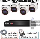 Bol.com Provision-ISR videobewakingskit Professioneel - 4x 2MP IP dome camera - IR - Bewegingsdetectie -Microfoon aanbieding