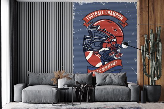 Papier peint - Papier peint photo peint Rugby - Homme - Rétro - Citation - Largeur 200 cm x Hauteur 300 cm