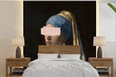 Behang - Fotobehang Meisje met de parel - Vermeer - Kunst - Breedte 350 cm x hoogte 350 cm