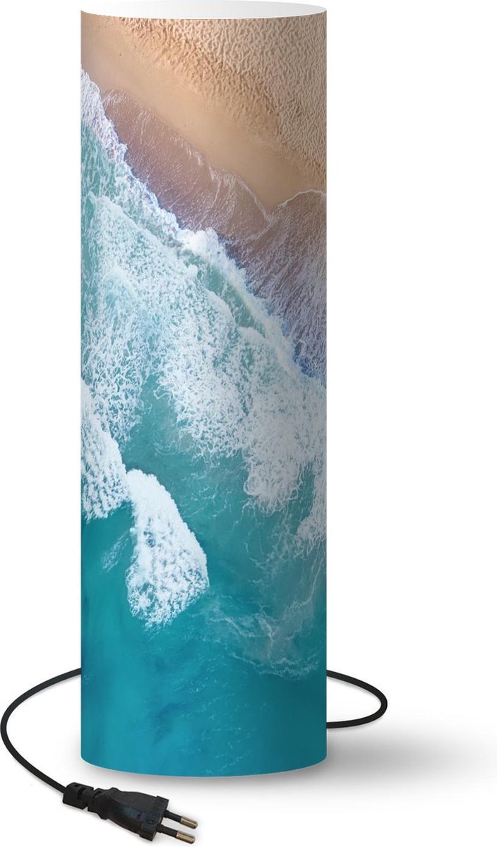 Lamp - Nachtlampje - Tafellamp slaapkamer - Zee - Water - Schuim - 50 cm hoog - Ø15.9 cm - Inclusief LED lamp