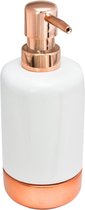 Zeeppompje - Keramiek - Wit/Koper - 700ml - Handzeep - Zeepdispenser