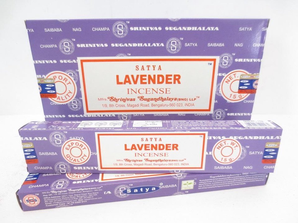 Satya Nag Champa French Lavender Lavendel wierook stokjes 3 doosjes