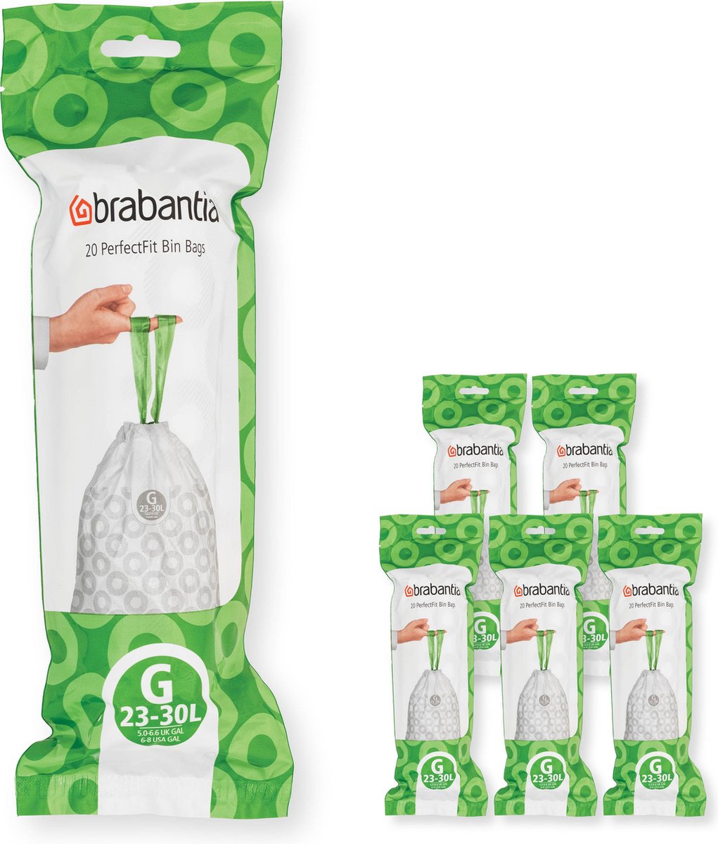 Brabantia PerfectFit sac poubelle avec fermeture code G, 23-30
