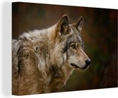 Toile Peinture Animaux - Loup - Prédateurs - 150x100 cm - Décoration murale