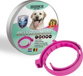 Vlooienband voor honden- roze - 100% natuurlijk - geschikt voor alle rassen - bevat geen giftige chemicaliën - teken en vlooien - langdurige bescherming - waterproof - veilig voor mens en die