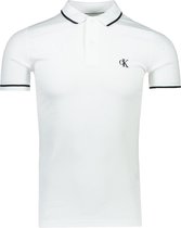 Calvin Klein Polo Wit Getailleerd - Maat XL - Heren - Herfst/Winter Collectie - Katoen