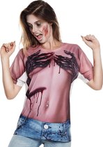 Boland - Fotorealistisch shirt Sick Creepy zombie (M/L) - Volwassenen - Zombie - Halloween en Horror