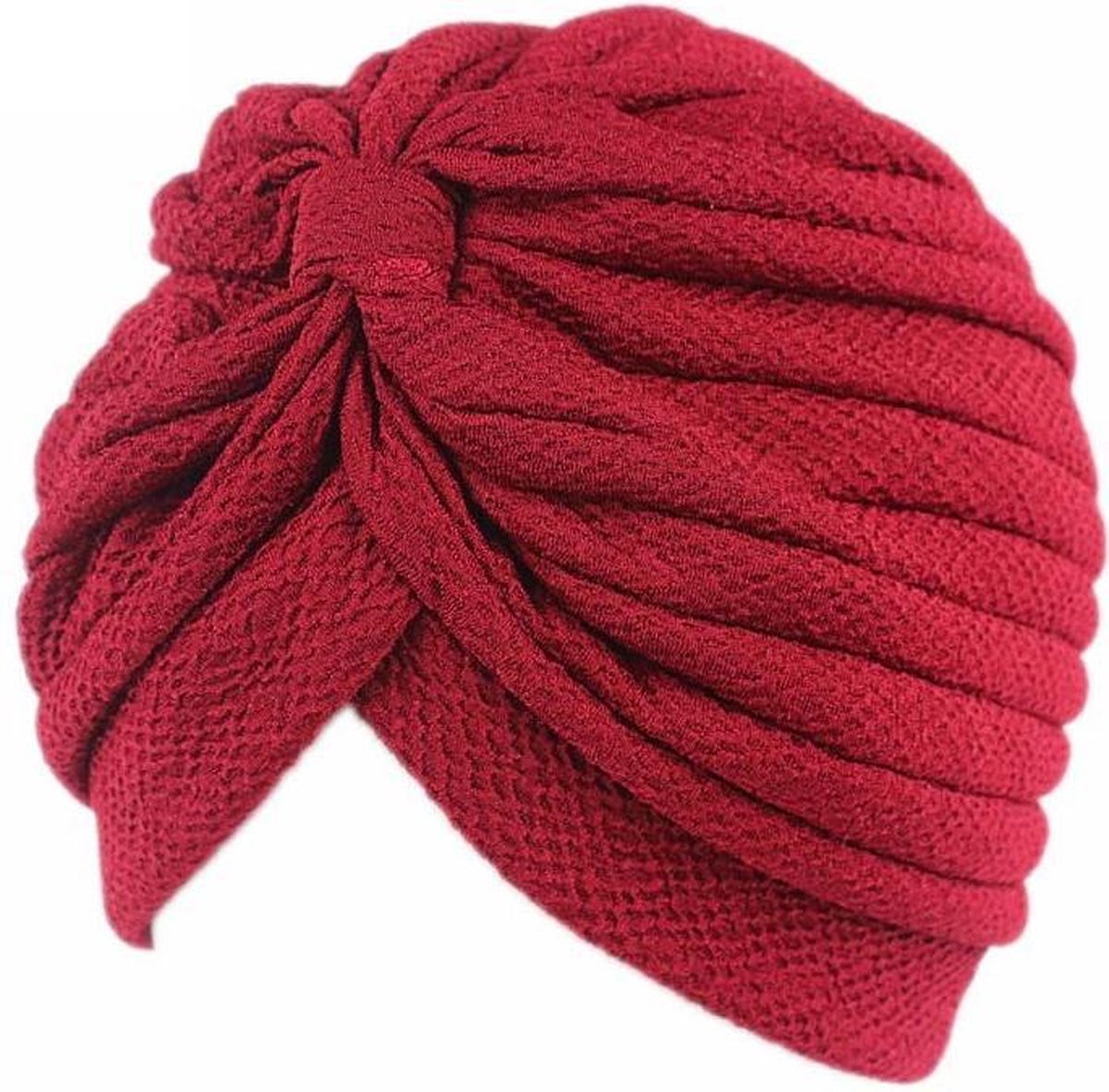 Tulband - Head wrap - Chemo muts – Haarband Damesmutsen - Tulband cap - Hoofddeksel - Beanie- Hoofddoek - Muts - Donker Rood - Hijab - Slaapmuts - Hoofdwear