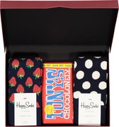 Happy Chocolade cadeauset; Aardbeien met slagroom en chocolade - Unisex - Maat: 41-46