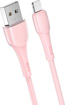 Hoco X49 Apple Lightning Kabel 2.4 Ampère Met Strip 1 Meter Roze