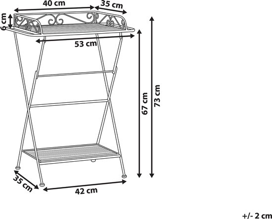 Beliani ANCUD - Table d'appoint - Zwart - Fer