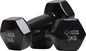 Active Panther Dumbbell set  2 X 3 KG - 6 kg totaal - Vinyl - Zwart