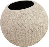 Vaas - Bloemen - Kiezelsteen - Beige - Rond - India - Sarana