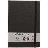 Notitieboek B5 | Notebook | Zwart | 120 pagina's | Gelinieerd | Notitieblok | Met elastiek en harde kaft