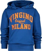 Vingino Hoodie Basic Logo Jongens Katoen Blauw/oranje Maat 128