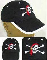 Kinderpet jongens cap afbeelding piraat kleur zwart maat 52 centimeter